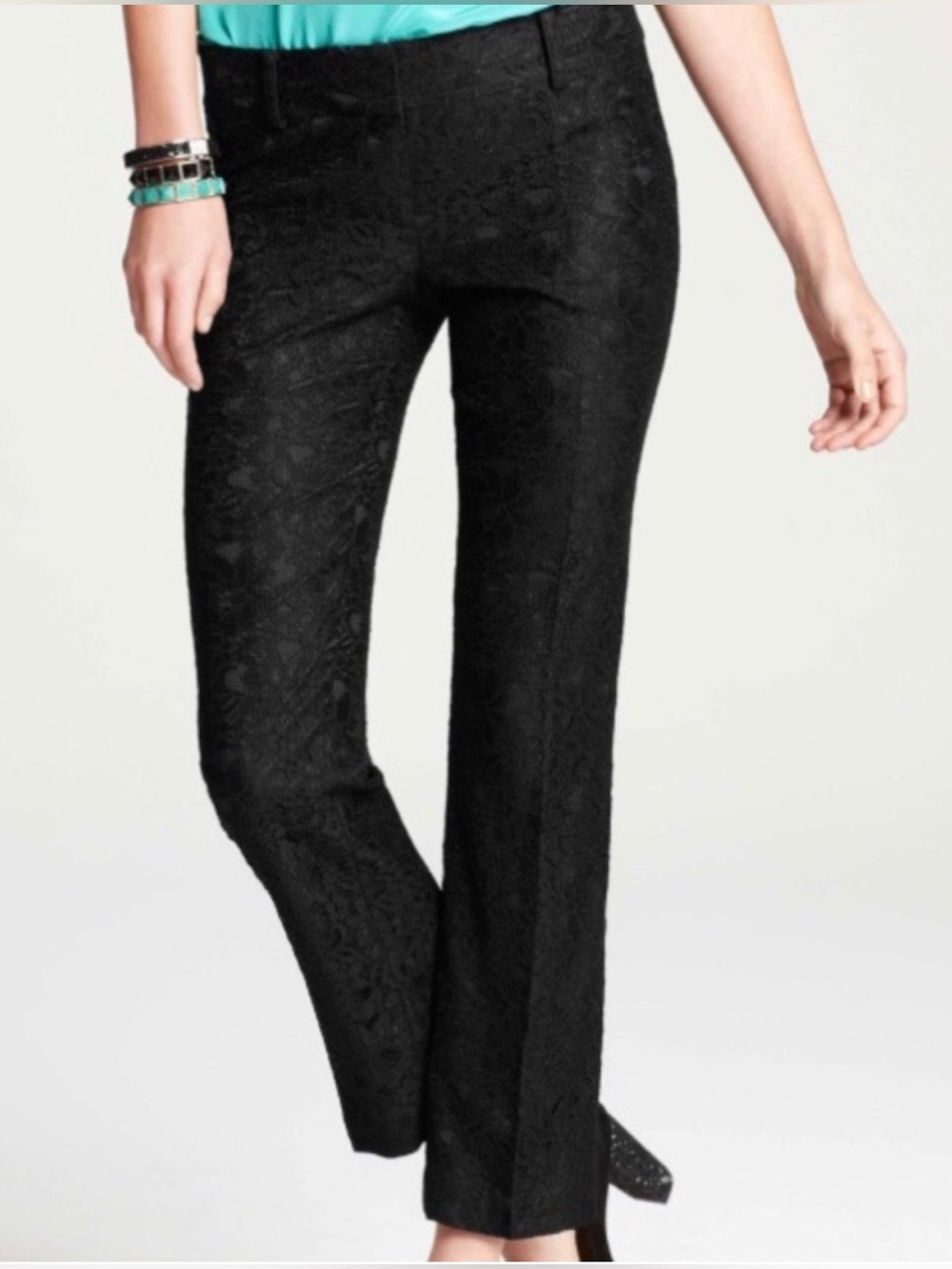 NWT - Ann Taylor Devin Straight Fit Tailored Ankle Pants in Black - Size 12 Tall